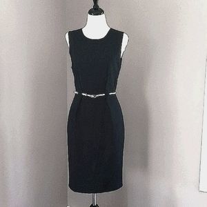 Calvin Klein Sleeveless Versatile Black Dress with Accent Belt Sz 4